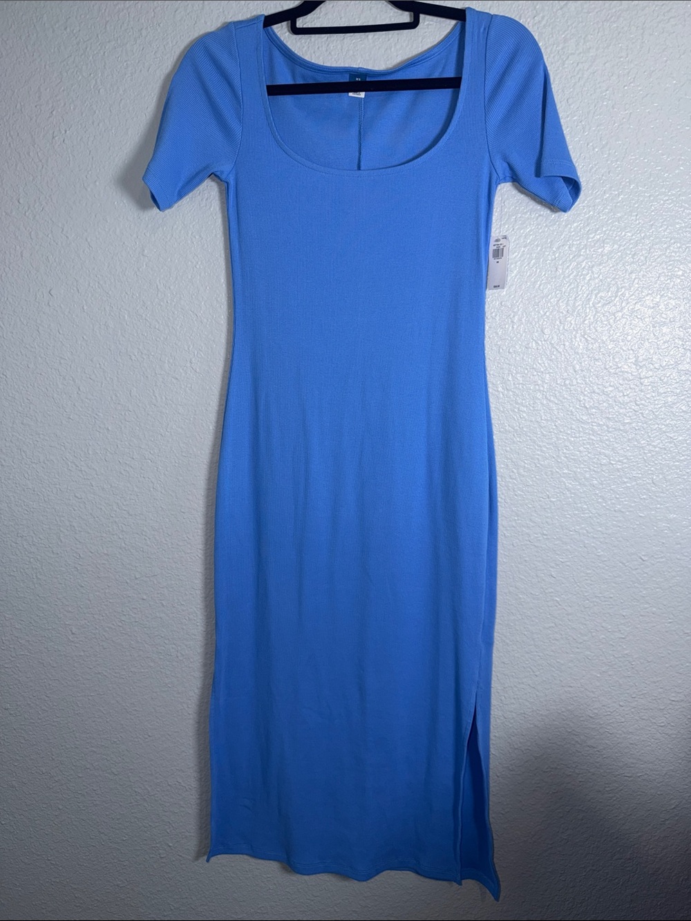 Old Navy Bright Blue Scoop Neck Short Sleeve Maxi Dress